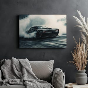 Canvas Art Dodge Challenger Wall Art Dodge Challenger Wall Print Gift For Car Guy Wall Decor Car