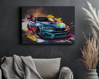 Canvas Art BMW M4 Wall Art BMW M4 Wall Print Gift For Car Guy Wall Decor Car