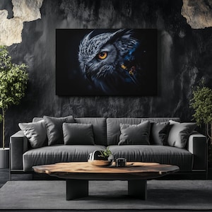 Canvas Art Owl Wall Art Owl Wall Print Gift For Animal Fan Wall Decor Abstract