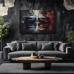 Canvas Art Ford Mustang Wall Art Ford Mustang Wall Print Gift For Car Guy Wall Decor Car
