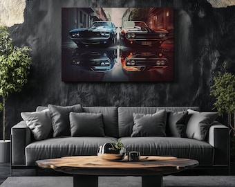 Canvas Art Ford Mustang Wall Art Ford Mustang Wall Print Gift For Car Guy Wall Decor Car