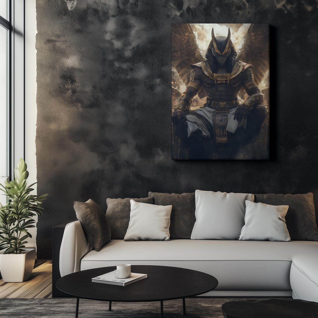 Egyptian God Canvas – Powerful Anubis Wall Art, Mythical Ancient ...