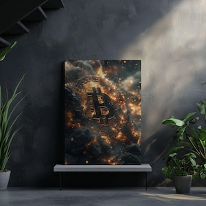 Canvas Art Bitcoin Wall Art Crypto Wall Print Gift For Crypto Fan Wall Decor Bitcoin Lightning Network