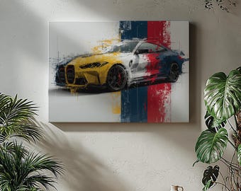 Canvas Art BMW M4 Wall Art BMW M4 Wall Print Gift For Car Guy Wall Decor Car