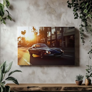 Canvas Art Jaguar E-Type Wall Art Jaguar E-Type  Wall Print Gift For Car Guy Wall Decor Car