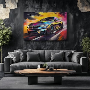 Canvas Art BMW M4 Wall Art BMW M4 Wall Print Gift For Car Guy Wall Decor Car