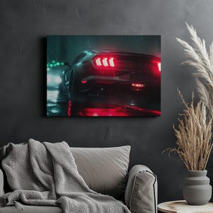 Canvas Art Ford Mustang Wall Art Ford Mustang Wall Print Gift For Car Guy Wall Decor Car