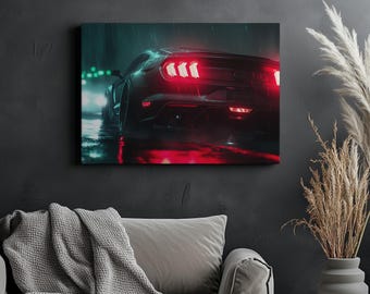 Canvas Art Ford Mustang Wall Art Ford Mustang Wall Print Gift For Car Guy Wall Decor Car