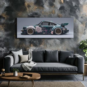 Canvas Art Retro Porsche Wall Art Retro Car  Wall Print Gift For Car Guy Wall Decor Car