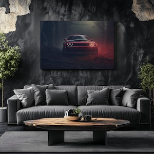 Canvas Art Dodge Challenger Wall Art Dodge Challenger Wall Print Gift For Car Guy Wall Decor Car