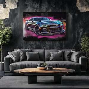 Canvas Art Camaro Wall Art Camaro Wall Print Gift For Car Guy Wall Decor Car