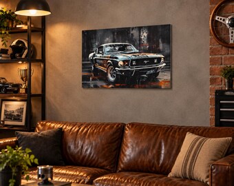 1967 Ford Mustang Metal Wall Art | Classic Muscle Car Decor | Garage Wall Art | Car Guy Gift