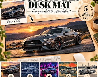 Personalisierte Auto Schreibtischmatte aus Foto, Custom Car Desk Mat, Gaming Mauspad, Auto Geschenk für Autoliebhaber
