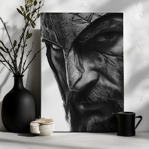 Canvas Art Warrior Wall Art Warrior Wall Print Gift For Spartan Fan Wall Decor Warrior