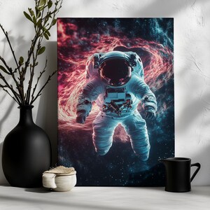 Astronaut Canvas Print - Space Wall Art - Galaxy Poster - Outer Space Decor - Sci-Fi Artwork - Cosmic Universe Painting