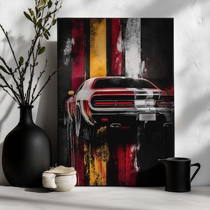 Canvas Art Dodge Challenger Wall Art Dodge Challenger Wall Print Gift For Car Guy Wall Decor Car