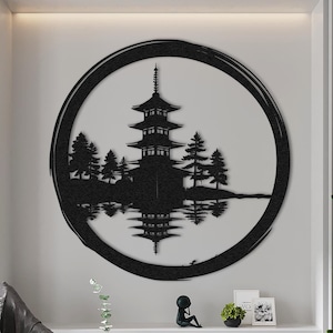 Japanese Theme Metal Wall Decor, Torii Gate Art,Samurai, Japan Culture, Bedroom Wall Art,Metal Wall Sign,Valentines Day, Gift for Boyfriend
