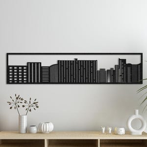 City Metal Silhouette Wall Decor, City Landscape, City Decor, City Metal Wall Art, City Silhouette Metal Decor, Modern Home Decor