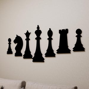 Metal Chess Set Decor, Chess Decor, Chess Wall Art, Chess Pieces Wall Art Set, Birthday Gift, Game Room Decor, Chess gifts