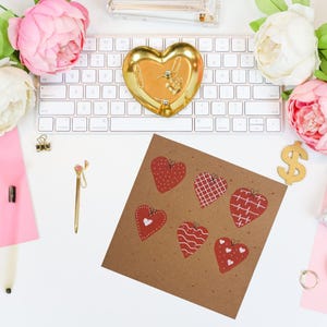 Carte de vœux personnalisable réalisée à la main, technique mixte. Unique et originale. Anniversaire, fête, St Valentin. Avec enveloppe.