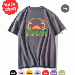 I&#39;m Into Fitness Fitness Taco In My Mouth Shirt, Funny Gym Shirt, Drop Shoulder Gym Shirt, Fitness Lover Shirt, Pump Cover Shirt