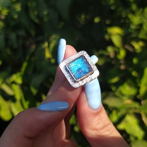 Verbazingwekkende statementringen van Romeins glas, 925 zilveren ring, klassieke vierkante designring, Israëlisch sieradencadeau, minimalistische ring, solitaire-ringen