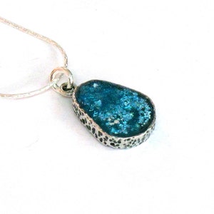 Römisches Glas Sterling Silber Tautropfen Anhänger, Israel Schmuck, Anhänger, Tropfen Anhänger, Geschenk für sie, römisches Glas Anhänger, Anhänger Halskette