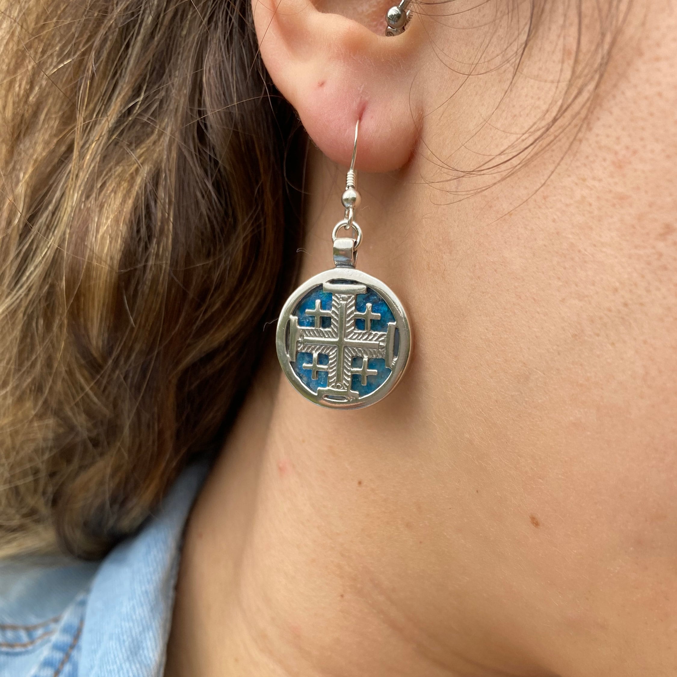 COOLTIME Star of David Hoop Earrings Stainless Steel Jerusalem Cross  Earrings for Women Amulet Jewelry Gift - AliExpress