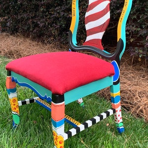 Seuss inspired Chair, Custom hand painted chair, Whimsical Chair, Whimsical furniture, kids chair, handpainted furniture