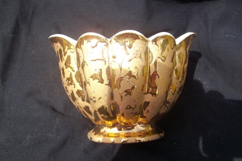 24 kt Gold Vase/ Bowl Savoy like china / Cameron Clay Etsy