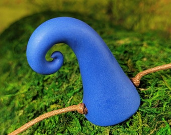 Cornflower Blue Downward Curly Devil Horns Costume Accessory