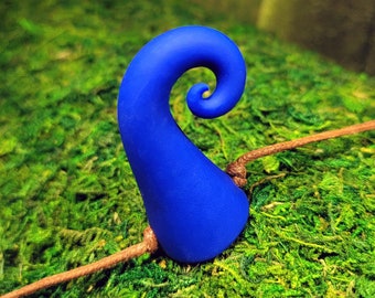 Cobalt Blue Curly Devil Horns Costume Accessory