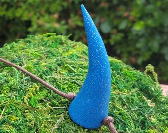 Blue Glitter Devil Horns Costume Accessory