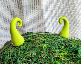 Wasabi Green Curly Devil Horns Costume Accessory