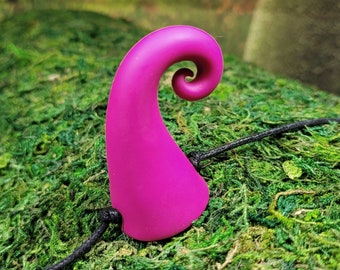 Fuchsia Curly Devil Horns Costume Accessory