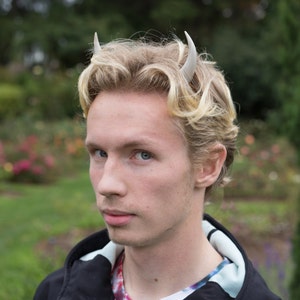 Shimmering Ivory Devil Horns Costume Accessory