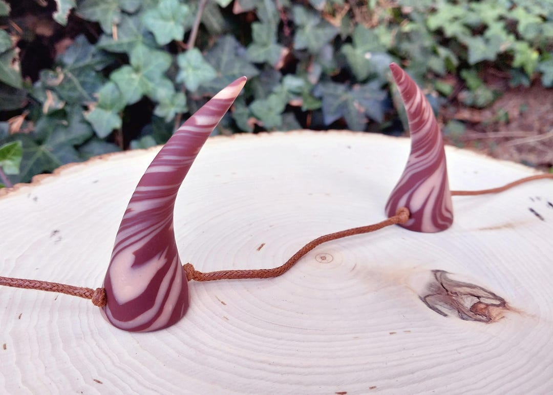 Brown and Beige Swirl Small Devil Horns Costume Accessory - Etsy