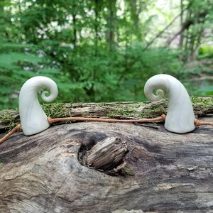 Shimmering Ivory Curly Devil Horns Costume Accessory - Etsy