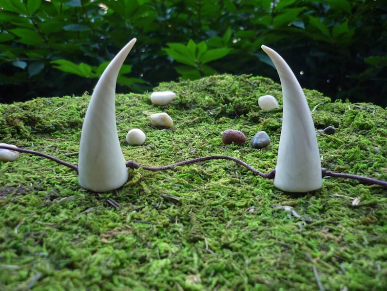 Shimmering Ivory Devil Horns Costume Accessory - Etsy