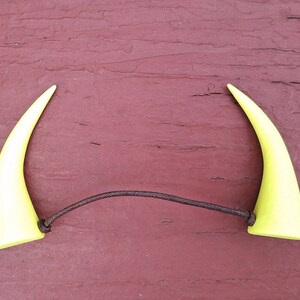 Shimmering Pastel Yellow Devil Horns Costume Accessory image 5