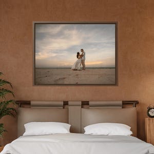 Custom Framed Photo Canvas, Picture Wall Art, Wedding Photo Canvas-Family Memories Home Decor, Black or Walnut Frame, Keepsake Gift, Picture