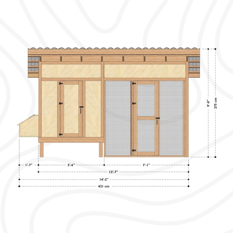 DIY Chicken Coop Plans 6x14 – Backyard Modern Coop With Run (PDF ...
