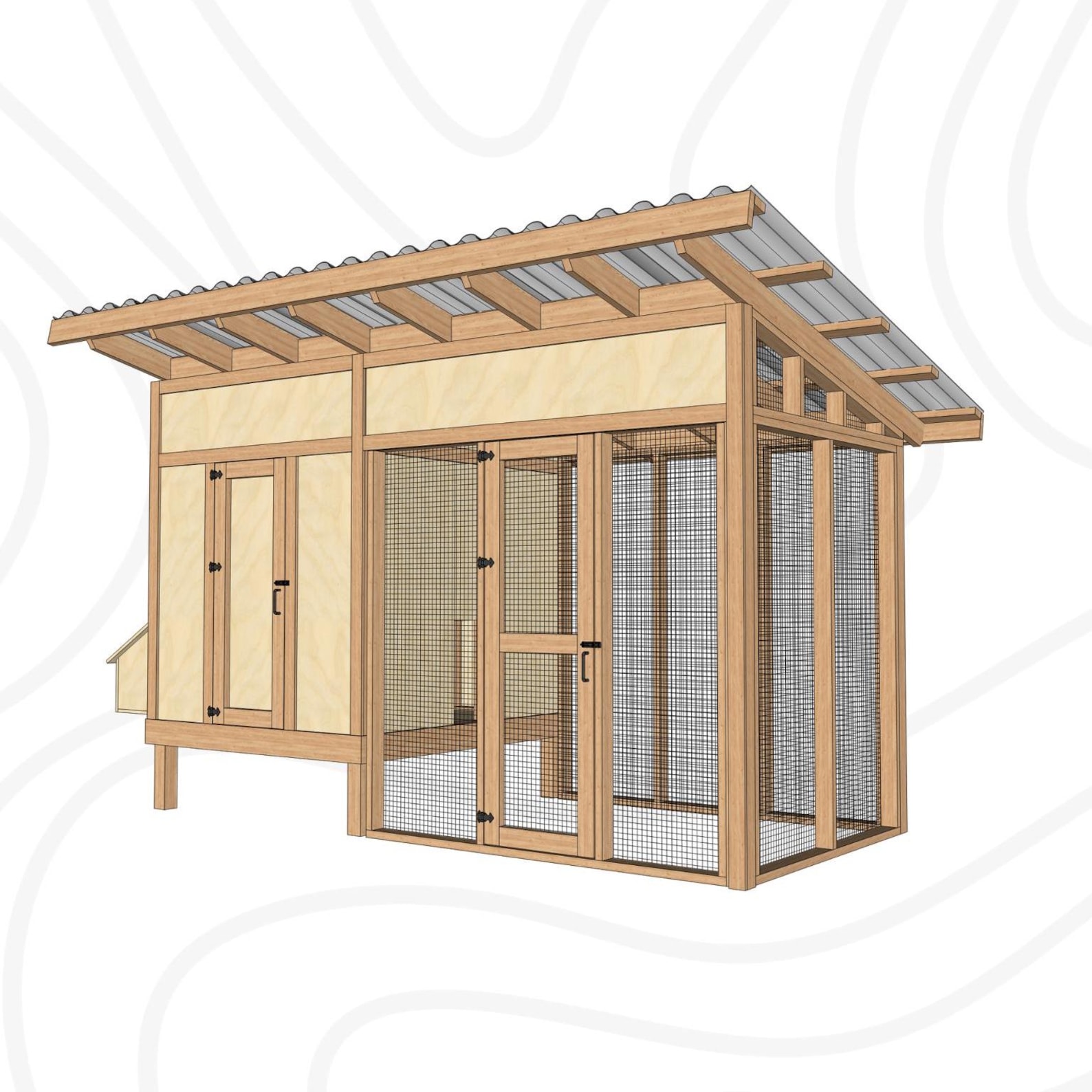 DIY Chicken Coop Plans 6x14 – Backyard Modern Coop With Run (PDF ...
