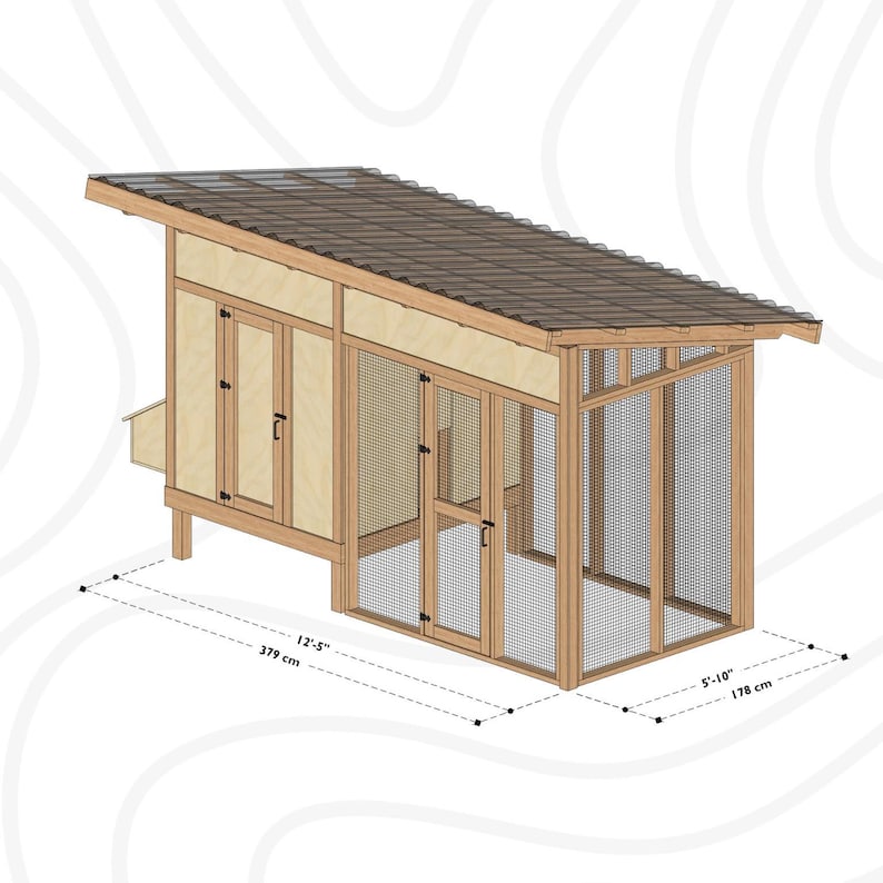 DIY Chicken Coop Plans 6x14 – Backyard Modern Coop With Run (PDF ...