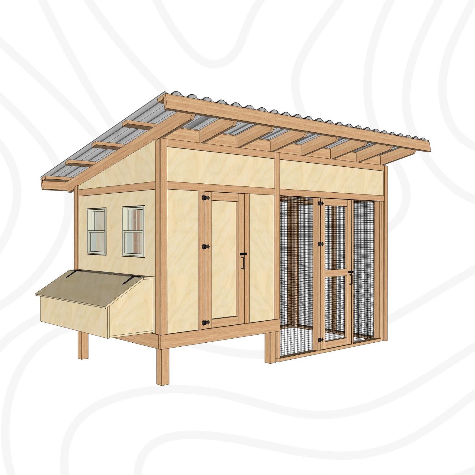 DIY Chicken Coop Plans 6x14 – Backyard Modern Coop With Run (PDF ...