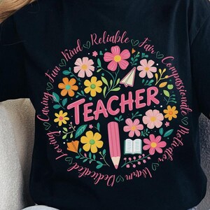 Retro Floral Teacher png, Teacher Boho Flowers Png, Teacher Appreciation Png,Teacher Sublimation, Spring Boho Wildflowers Png,Summer Teacher