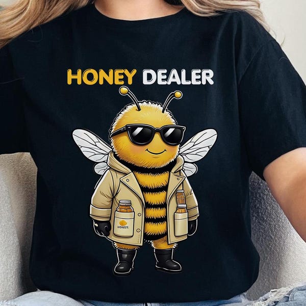 Honingdealer png, imker vader gif png, sublimatie ontwerpbestand, Let it Bee Positivity, aquarel honingbij png, grappig bijontwerp