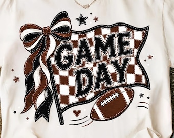 Patchwork día de juego Fútbol PNG, Bandera banderín Touchdown Fútbol PNG, Lazo coqueto de fútbol PNG, Temporada de fútbol PNG, Temporada Touch Down PNG