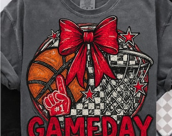 Día de partido de baloncesto PNG, Mamá de día de partido con lazo rojo estilo retro preppy, Mamá de día de partido de animadoras, Animadora de espíritu escolar PNG, Día de partido de los CARDINALS