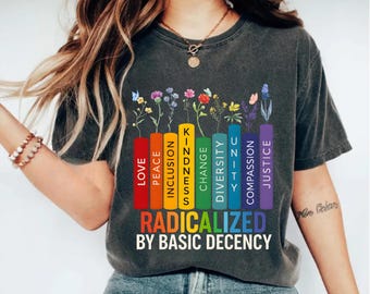 Book Flower Radicalized By Basic Decency Feminist, Political Protest Png, Feminist Activist Gift,Liberal Png, Social Justice,Woman's Liberal